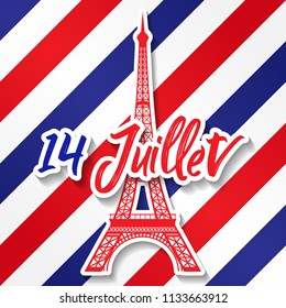 Bastille Day 14th of July, Vive la france, France celebrate. Vector greeting