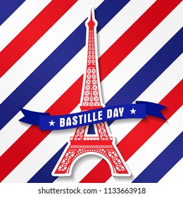 Bastille Day 14th of July, Vive la france, France celebrate. Vector greeting
