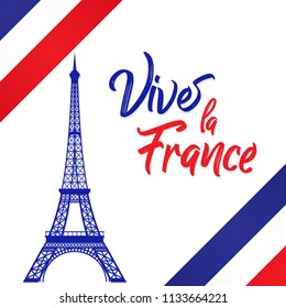 Bastille Day 14th of July, Vive la france, France celebrate. Vector greeting