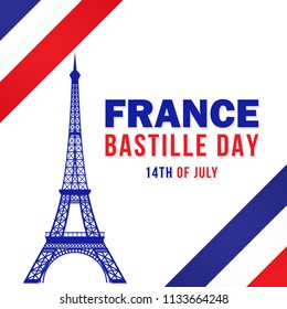 Bastille Day 14th of July, Vive la france, France celebrate. Vector greeting
