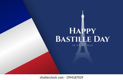 Bastille Day Background. 14 th of July. Tower Illustration. Vector illustration