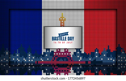 Bastille Day Background. 14th of July. Vector illustration