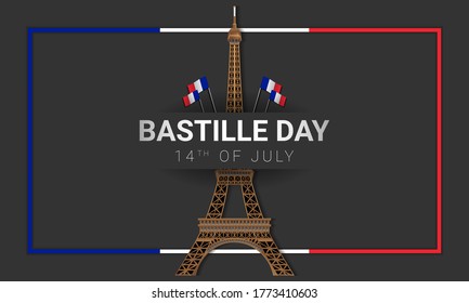 Bastille Day Background. 14th of July. Vector illustration