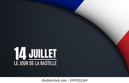 Bastille Day Background Design. Translate : Bastille Day, 14th of July. Vector illustration