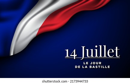 Bastille Day Background Design. Translation : Bastille Day, 14th of July. Vector illustration