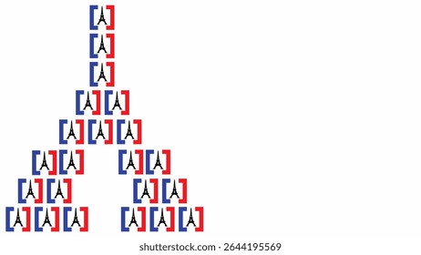 bastille day background with eiffel tower copy space area