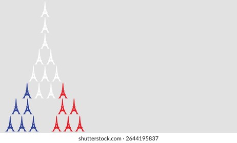bastille day background with eiffel tower copy space area