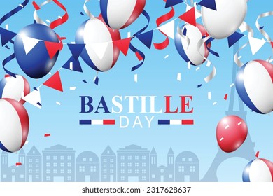 Bastille Day background. French Historical Pop Culture. Vector illustration.