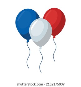 bastille day balloons design over white