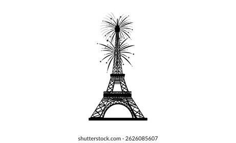 Bastille Day ,black isolated silhouette