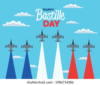 bastille day card with air force