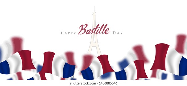 bastille day, card, banner or poster for the French National Day, 14th of July