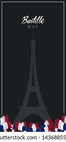 bastille day, card, banner or poster for the French National Day, 14th of July