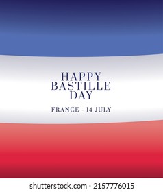 bastille day card on a french flag