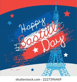 bastille day card with tower eiffel