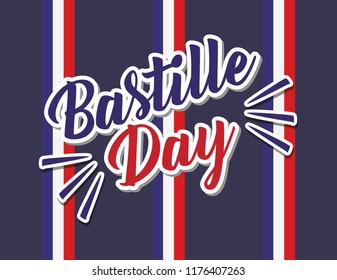 bastille day celebration card with flags