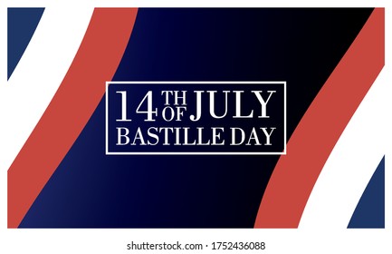 bastille day celebration card with france flag vector illustration design