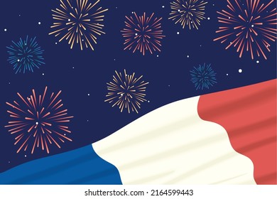 bastille day celebration with flag