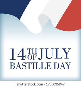 bastille day celebration with france flag vector illustration design