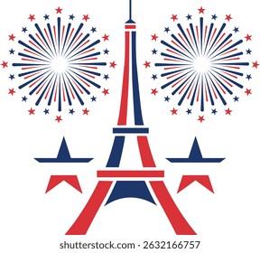 Bastille Day Celebration Vector Illustration