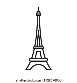 bastille day concept, eiffel tower icon over white background, line style, vector illustration