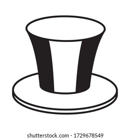 bastille day concept, top hat with france flag design over white background, line style, vector illustration