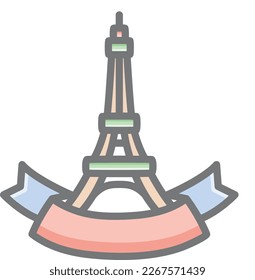 Bastille day festival fully editable vector icon

