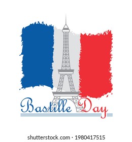 bastille day flag eiffel tower