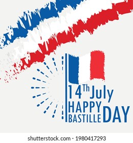 bastille day flag grunge card