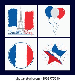 Bastille Day Fahnen Sternballons