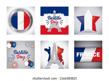 Bastille day and france design