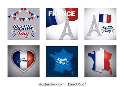 Bastille day and france design