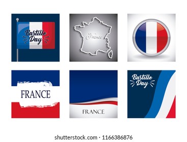 Bastille day and france design