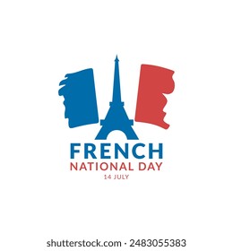 bastille day or french national day, french national day, 14th of july, France national day, vector illustration, France map. eps file.