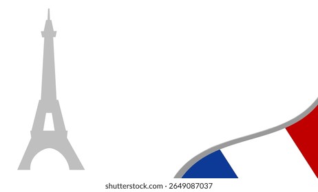 Bastille Day, French National Day background illustration with the flag of France	
