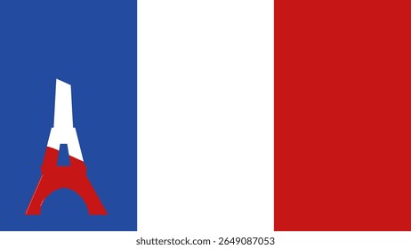 Bastille Day, French National Day background illustration with the flag of France	
