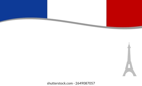 Bastille Day, French National Day background illustration with the flag of France	
