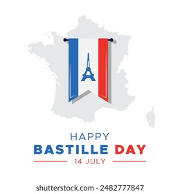 bastille day or french national day, bastille day held on 14th of july. vector illustration, eps file.