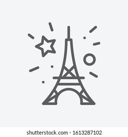 Bastille day icon line symbol. Isolated vector illustration of icon sign concept for your web site mobile app logo UI design.