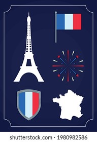 Bastille Day Icon Set Design