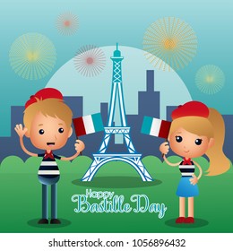 Bastille day illustration