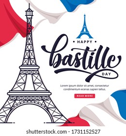 bastille day illustration lettering background