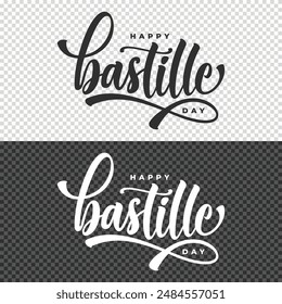 bastille day lettering clipart element design