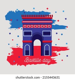 bastille day lettering with triumph arch