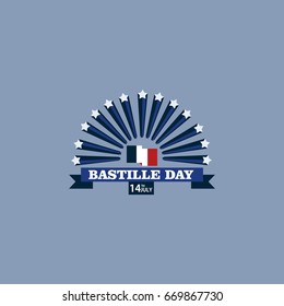 Bastille Day Logo Vector Template