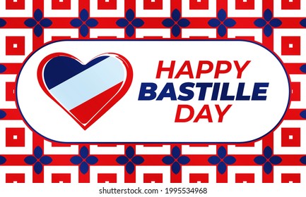 Bastille Day. National day of France, which is celebrated on 14 July each year. Announcement Celebration Message Poster, Flyer, Card, Background Vector Design. EPS 10.