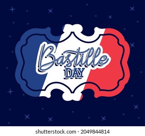 bastille day phrase over blue