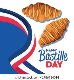 bastille day poster with croissants