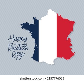 bastille day poster with france country