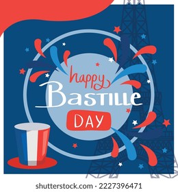 bastille day poster with tophat